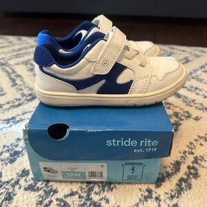 Stride Rite Kids' 13W London White and Navy Sneakers